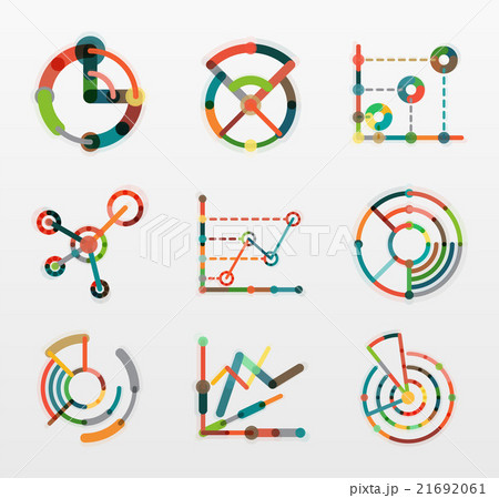 Thin line chart logo set. Graph icons modern Thin line chart logo set. Graph icons modern 21692061