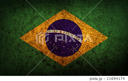 Flag of Brazil with old texture. Vector 21694174