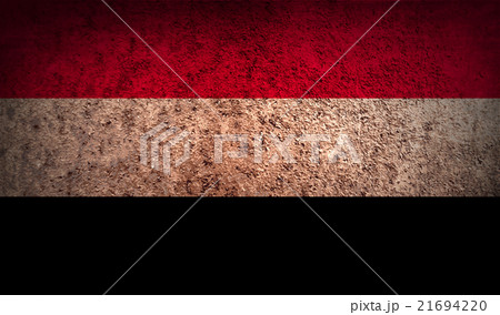 Flag of Yemen with old texture. Vector 21694220
