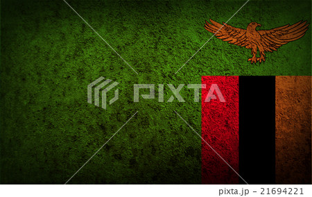 Flag of Zambia with old texture. Vector 21694221