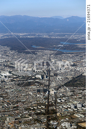 東京都小平市上空より所沢の西武ドーム方向を空撮 21694371