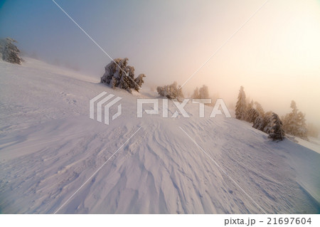 Winter landscape. Sunrise in the mountains 21697604