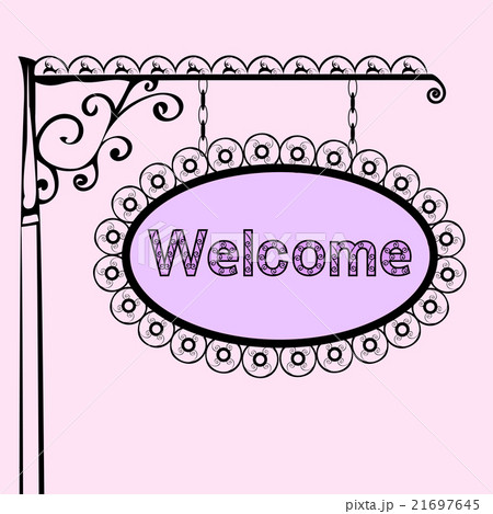 welcome text on vintage street sign 21697645