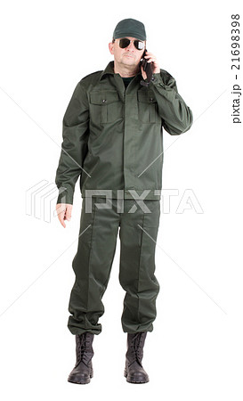 Worker in winter vest and pants. 21698398
