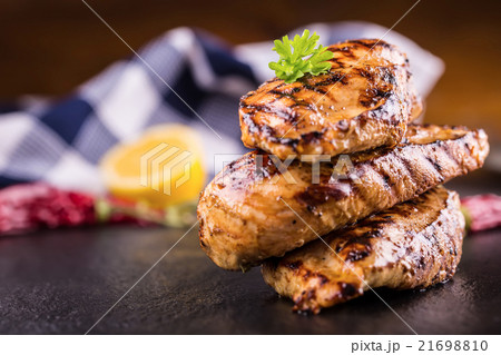 Grilled chicken breast in different variations Grilled chicken breast in different variations 21698810