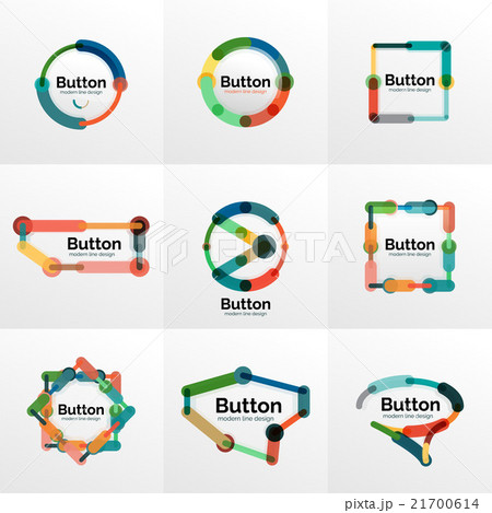 Thin line design geometric button set, flat Thin line design geometric button set, flat 21700614