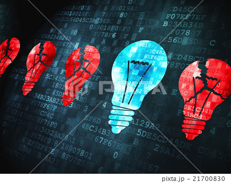 Finance concept: Lightbulb on digital background 21700830