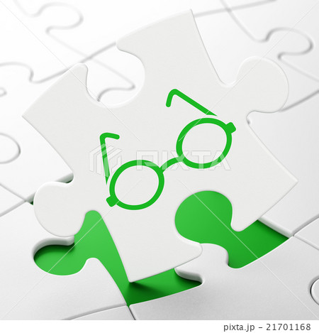 Learning concept: Glasses on puzzle background 21701168
