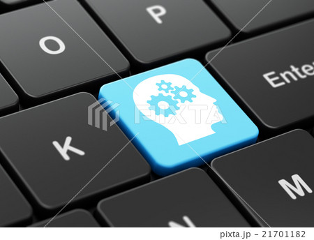 Education concept: Head With Gears on computer 21701182
