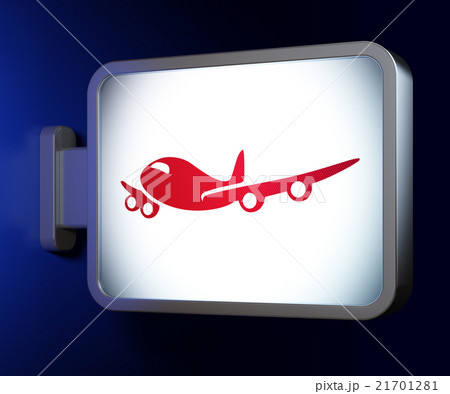 Vacation concept: Airplane on billboard background 21701281