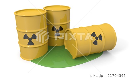 放射性廃棄物のドラム缶のイラスト素材