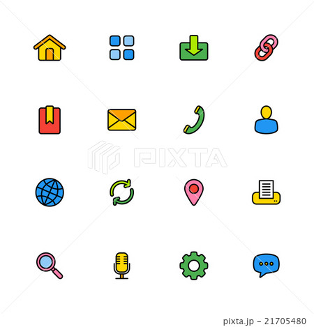 colorful simple web icon set colorful simple web icon set 21705480