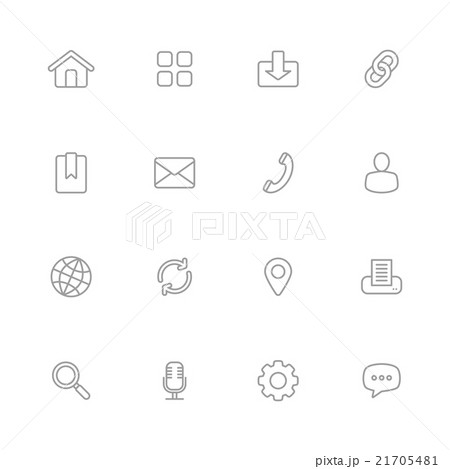 gray line simple web icon set 21705481