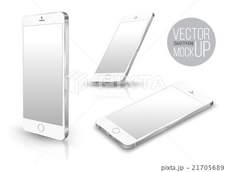 Realistic smartphone front perspective set iphone  21705689