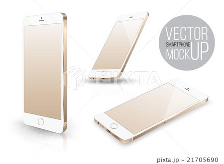 Realistic smartphone front perspective set iphone  21705690