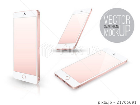 Realistic smartphone front perspective set iphone  21705691