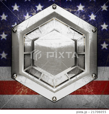 silver background painted to US flag. 3D  21706055