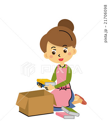 断捨離 整理 引越し 三頭身 シリーズ のイラスト素材