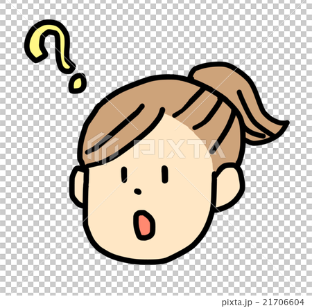 女性ポニーテール はてなのイラスト素材