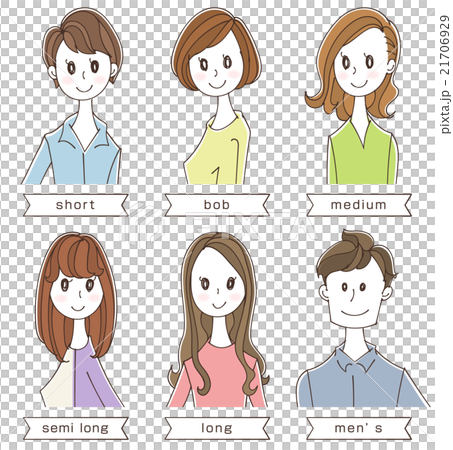ヘアスタイルのイラスト 21706929