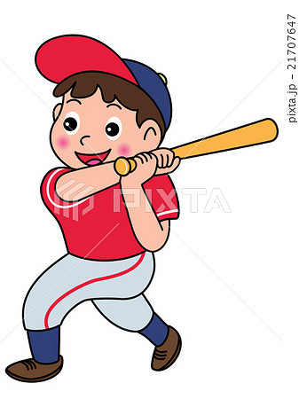 少年野球のバッター のイラスト素材