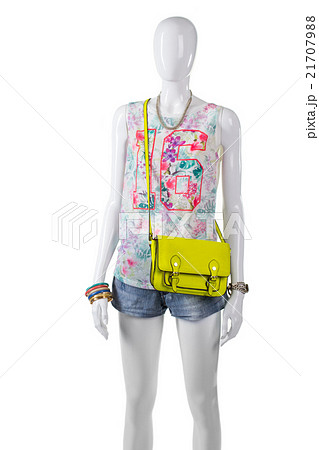 Tank top with lime purse. Tank top with lime purse. 21707988