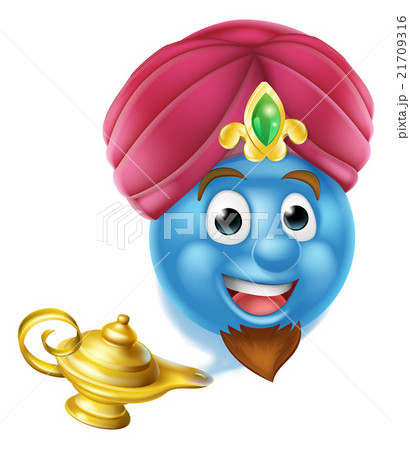 Genie Emoticon Emoji and Lamp 21709316