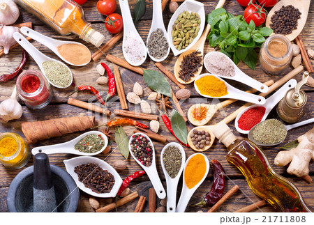 herbs, spices and vegetables for cooking herbs, spices and vegetables for cooking 21711808