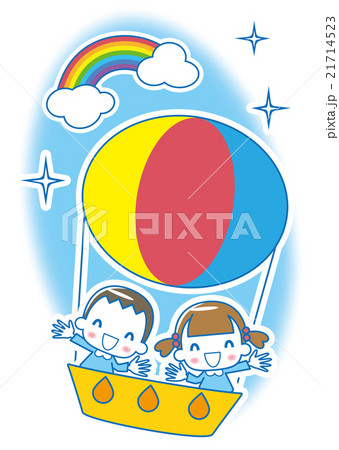 楽しい気球の旅 笑顔の園児 楽しい気球の旅 笑顔の園児 21714523