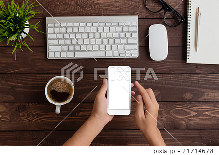 hand use phone blank screen top view hand use phone blank screen top view 21714678