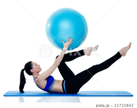 woman fitness pilates exercices isolated 21715842