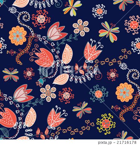Ornamental floral seamless pattern for textile Ornamental floral seamless pattern for textile 21716178