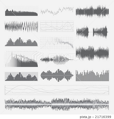 Music sound waves vector set isolated on a white 21716399