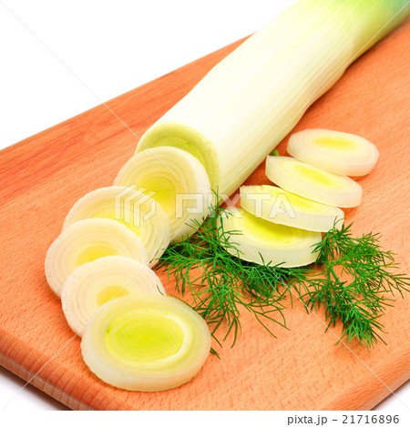 leek and dill on cutting board 21716896