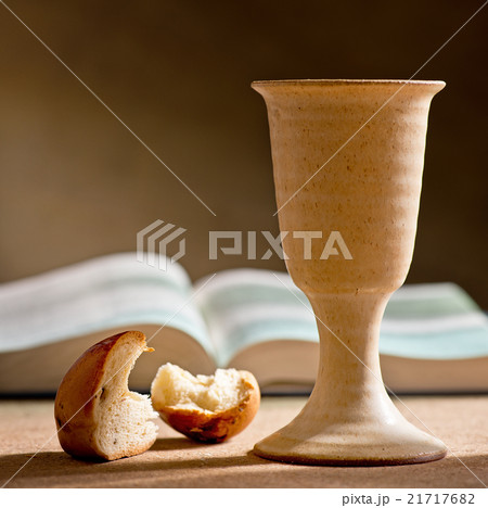 stilllife with chalice of wine, bible and bread stilllife with chalice of wine, bible and bread 21717682