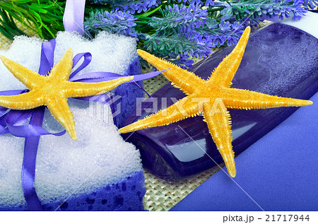 bathroom accessories, starfish, lavender flowers bathroom accessories, starfish, lavender flowers 21717944
