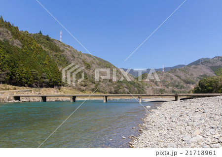 高知県四万十町 茅吹手沈下橋 高知県四万十町 茅吹手沈下橋 21718961