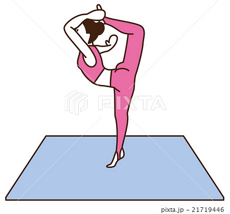 ヨガのポーズをしている女性のイメージイラストのイラスト素材