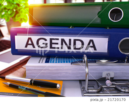 Agenda on Blue Office Folder. Toned Image. Agenda on Blue Office Folder. Toned Image. 21720170