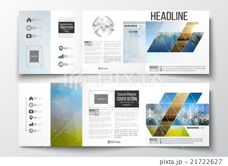 Vector set of tri-fold brochures, square design Vector set of tri-fold brochures, square design 21722627