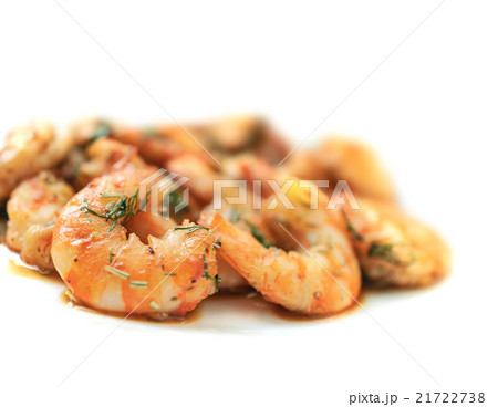 Fried black tiger prawns with herbs and spices Fried black tiger prawns with herbs and spices 21722738