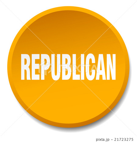 republican orange round flat isolated push button republican orange round flat isolated push button 21723275
