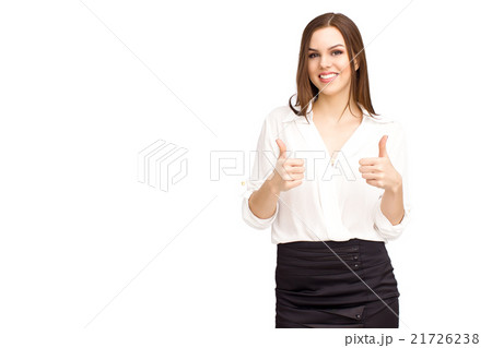 Business woman showing thumbs up 21726238