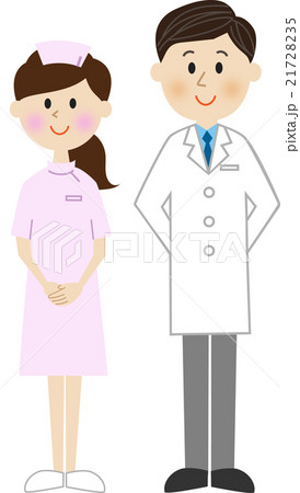 笑顔の医師と看護師のイラスト素材