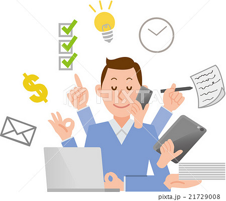 優雅にマルチタスクをする男性 優雅にマルチタスクをする男性 21729008