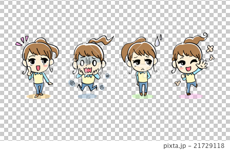 Pants look girls pose sets female magazine essay style illustrations Pants look girls pose sets female magazine essay style illustrations 21729118