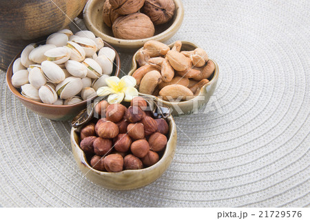 nuts. mixed nuts on the background 21729576