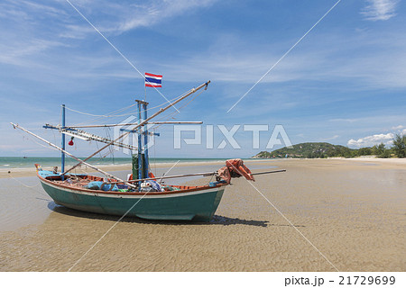 Hua- Hin beach and boat , Thailand 21729699