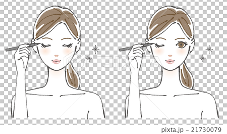 アイラインをひく女性イラスト2 21730079