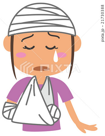 ケガ　女性　腕　頭 21730388